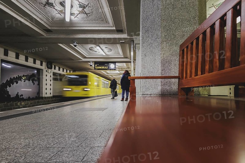 The underground line 3 runs at Rüdesheimer Platz in Wilmersdorf in Berlin, 27 February 2024. Berliner Verkehrsbetriebe (BVG) have announced strikes for Thursday and Friday
