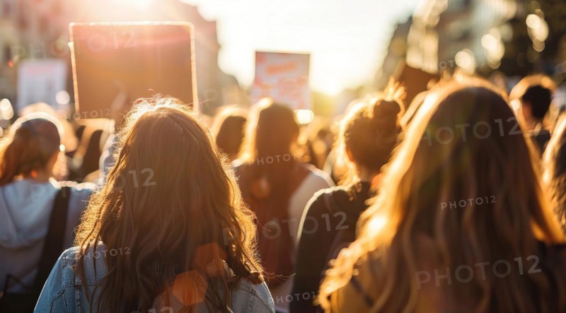 People demonstrate on the street and fight for black lives, lgbtq, feminism, and equality, AI generated