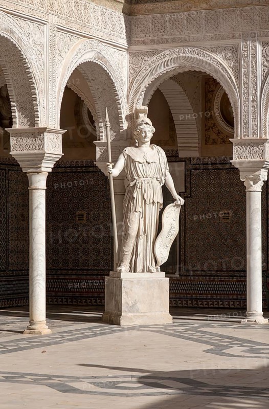 La Casa de Pilatos palace in Seville, Spain, home of Dukes of Medinaceli in Renaissance Italian and Mudéjar Spanish styles considered as the prototype of the Andalusian palace, Europe