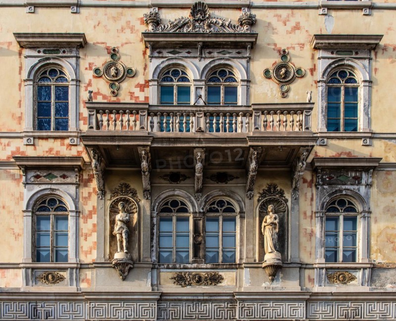 Palazzo Gopcevich, trading and residential houses of old families on the Grand Canal in the heart of Borgo Teresiano, Trieste, harbour town on the Adriatic, Friuli, Italy, Trieste, Friuli, Italy, Europe