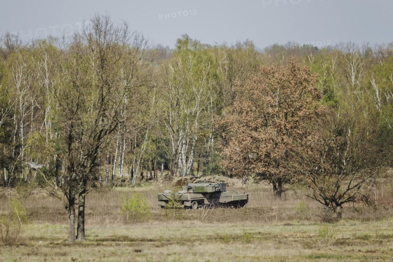 CV9030 of the Norwegian Telemark Battalion, photographed as part of a Bundeswehr exercise with armed forces from Norway and the Czech Republic during the 'Wettiner Schwert' exercise as part of Quadriga 2024 in the training town of Schnöggersburg, 8 April 2024