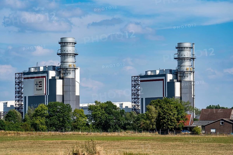 Trianel Hamm-Uentrop combined-cycle gas and steam power plant, two power plant units, each with an output of 425 megawatts, North Rhine-Westphalia, Germany, Europe