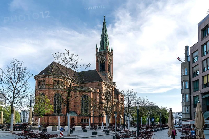 The Protestant St John's Church on Martin-Luther-Platz, state capital Düsseldorf, North Rhine-Westphalia, Germany, Europe