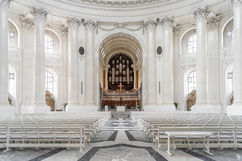 Interior and organ in St. Blasius Cathedral in St. Blasien, Black Forest, Baden-Württemberg, Germany, Europe