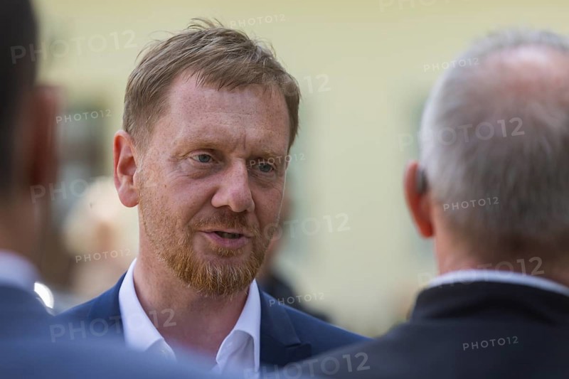 Minister President Michael Kretschmer visits Schneeberg on the occasion of Bergstreittag, Fundgrube Gesellschaft, Schneeberg, Saxony, Germany, Europe