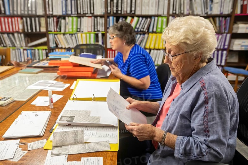 Holdrege, Nebraska - Volunteers do historical and genealogical research at the Nebraska Prairie Museum.