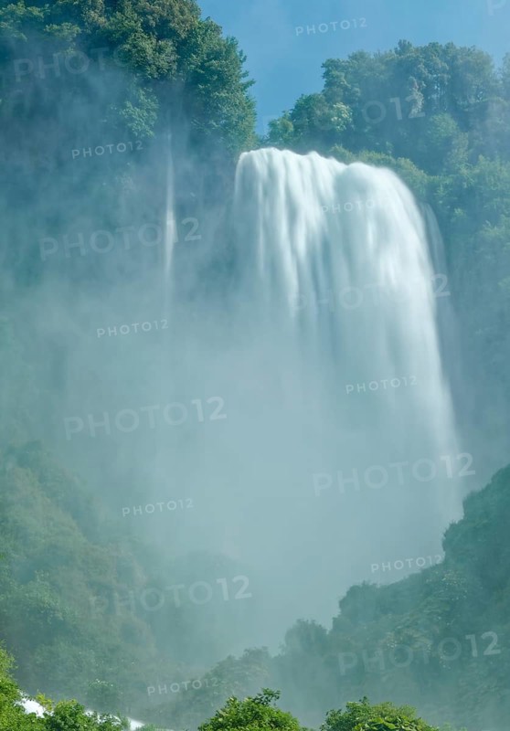 The Cascata delle Marmore, the Marble Falls, is a three-part waterfall artificially created by the Romans. Terni, Umbria, Italy, Southern Europe, Europe