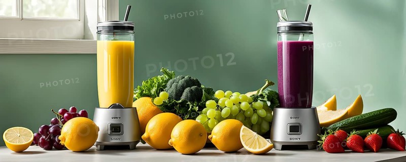 Smoothie surrounded by an assortment of fruits and vegetables, AI generated