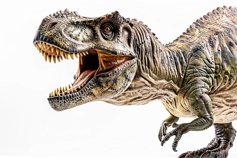 Huge Giganotosaurus dinosaur, largest known terrestrial carnivores on white background. Generative Ai, AI generated