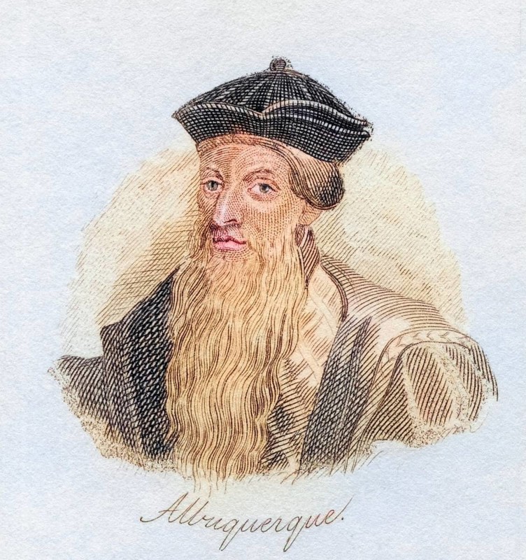 Alfonso Albuquerque, 1452 to 1515, Portuguese Admiral, 1st Viceroy of the Portuguese Indies. From the book Crabbs Historical Dictionary, published 1825, Historical, digitally restored reproduction from a 19th century original, Record date not stated