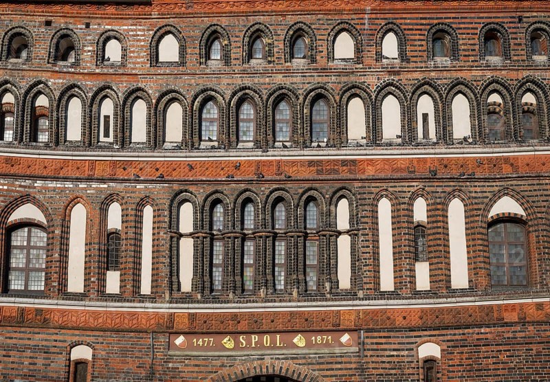 Detail, Holstentor, Holstentorplatz, Lübeck, Schleswig-Holstein, Germany, Europe
