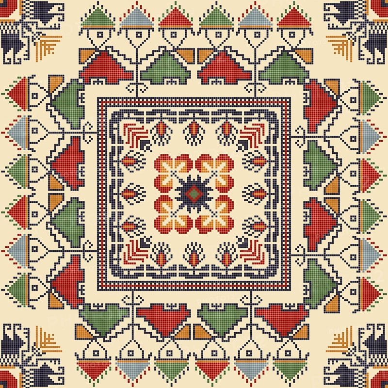 Traditional Bulgarian embroidery vector pattern