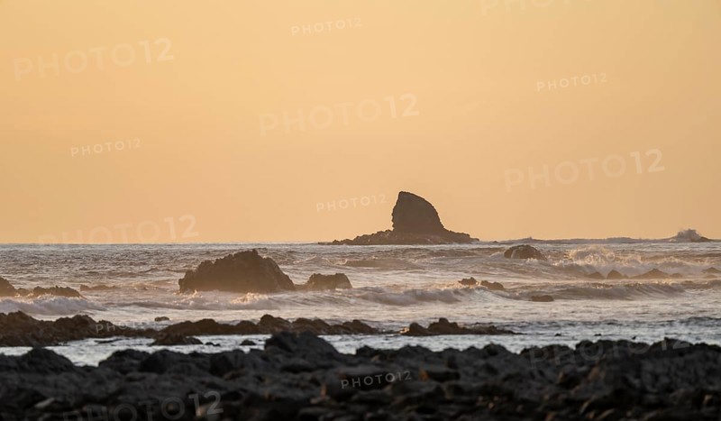 Evening mood, Marino Ballena National Park, coast with waves, South Pacific Ocean, Puntarenas Province, Osa, Costa Rica, Central America