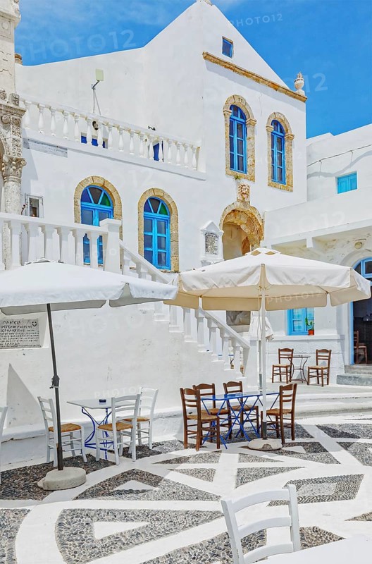 The picturesque main square of Nikia village, Nikia, Nisyros Island, Dodecanese Islands, Greece, Europe