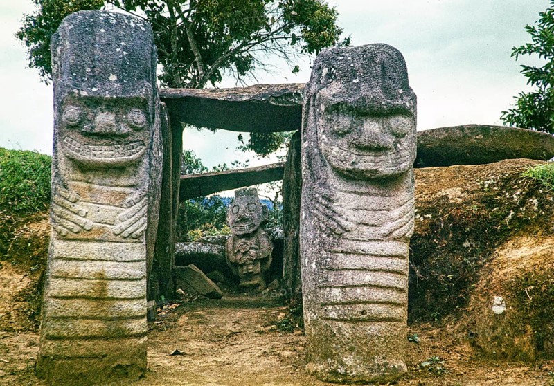 Megalithic stone statues, Archaeological Park, San Agustin, Colombia, South America 1961, South America