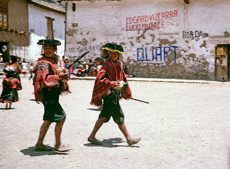 Subtitle: The Indian mayors, Pisac, Cusco region, Peru, South America 1962, South America