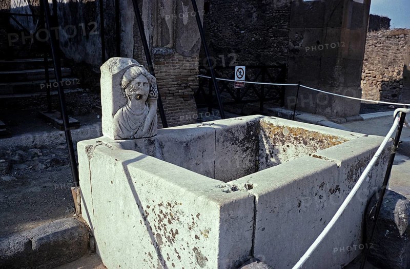 Water trough of a well in the archaeological site of Roman Pompeii, Italy 1999