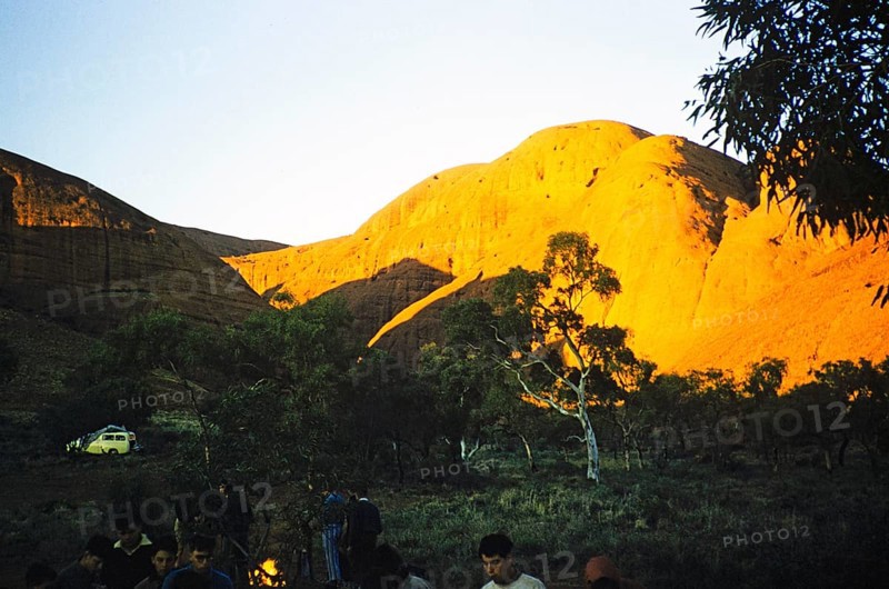 Expedition of the Melbourne Grammar School, Northern Territory, Australia, 1956 Boys at the Olgas, Kata Tjuta campfire, Oceania
