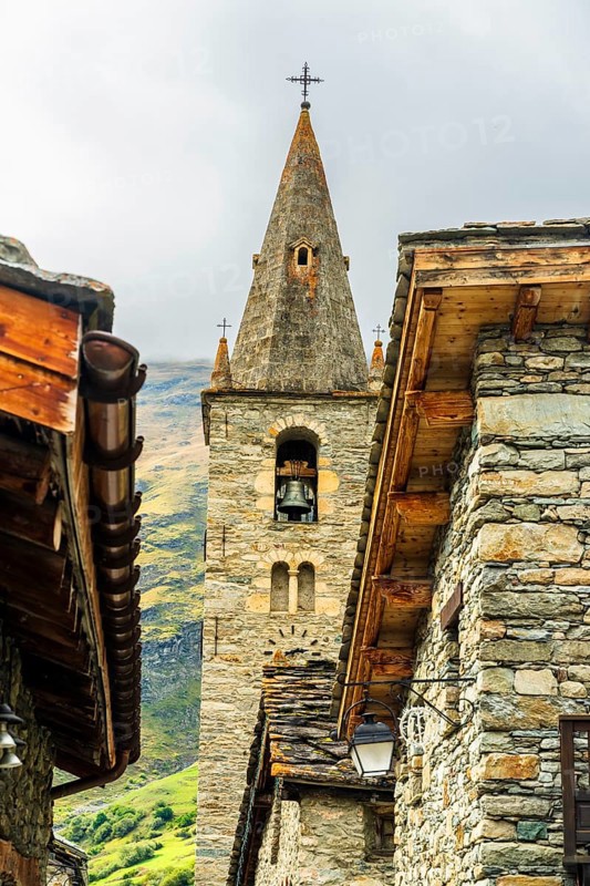 France, Alpes, region Auvergne-Rhône-Alpes, Grajisch Alps, Departement Savoie, old village of Bonneval-sur-Arc at pass Col de I'Iseran, travel landscape nature, Europe