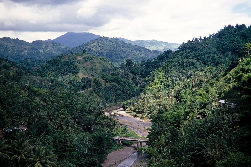 Landscape with wooded hills and deep valleys, the Blue Mountains, Jamaica, West Indies 1970, Central America