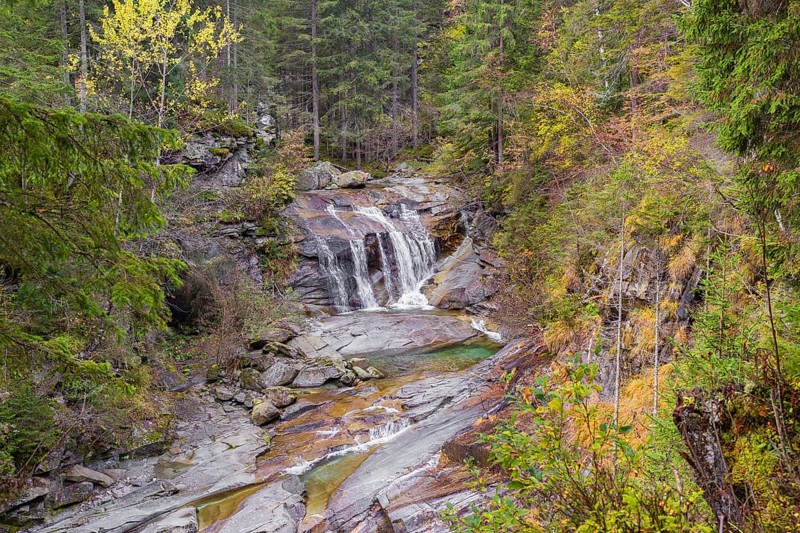 Goessl waterfalls, second fall, Malta valley, Carinthia, Austria, Europe