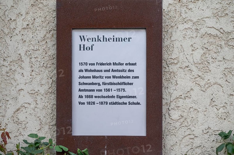 Information board at the Wenkheimer Hof, Iphofen, Lower Franconia, Bavaria, Germany, Europe