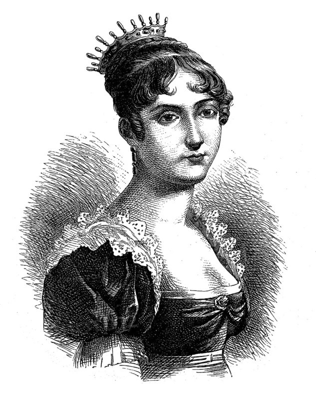 Hortense Eugenie Cecile de Beauharnais, 10 April 1783, 5 October 1837, was Queen of Holland and mother of Emperor Napoleon III, Historical, digital reproduction of an original from the 19th century