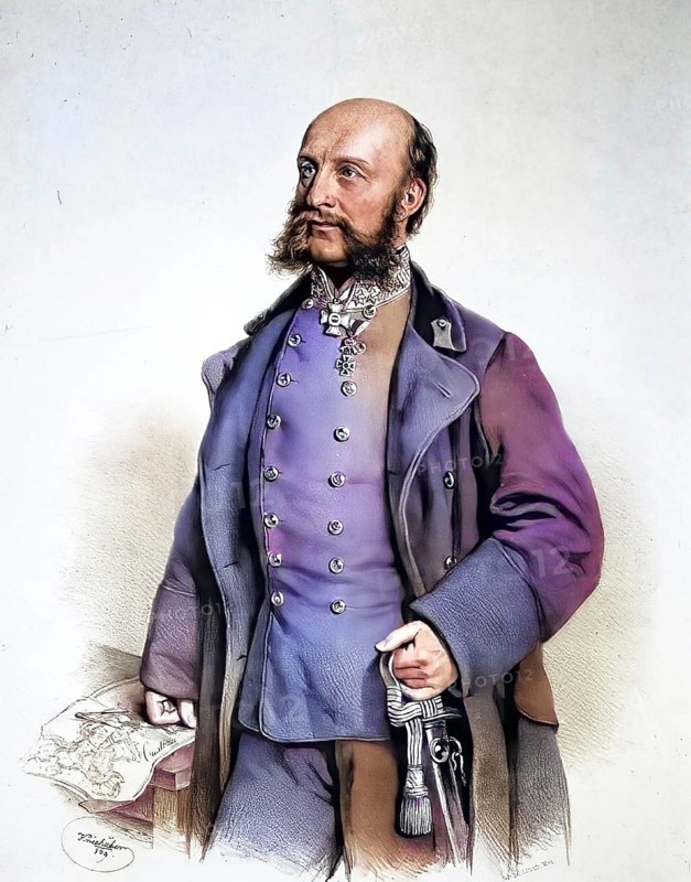Joseph Freiherr von Maroicic di Madonna del Monte, Croatian Maroicic, (* 6 April 1812 in Oberswidnik, (Upper Hungary), † 17 October 1882 Döbling, today Vienna) was a nobleman of Croatian origin, k. u. k. Privy Councillor, officer (Feldzeugmeister) and Commanding General as well as holder of the k.u.k. Kärntnerisches Infanterie-Regiment Graf von Khevenhüller Nr. 7, Historical, digitally restored reproduction from a 19th century original, Record date not stated