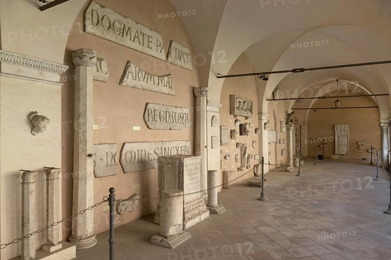 Cloister of the monastery, Lateran Basilica, Basilica San Giovanni in Laterano, Cathedral of the Diocese of Rome, Monti district, Rome Italy