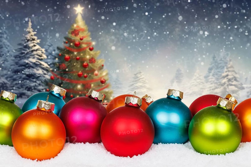Christmas decoration with Christmas tree Christmas card and text free space Copyspace Winter in Stuttgart, Germany, Europe