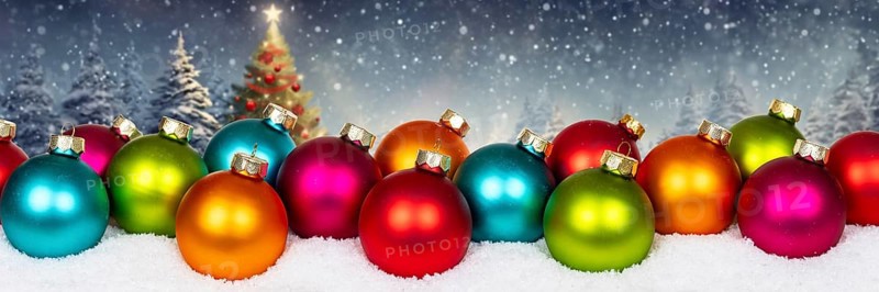 Christmas decoration with Christmas tree Christmas card banner and text free space Copyspace Winter in Stuttgart, Germany, Europe