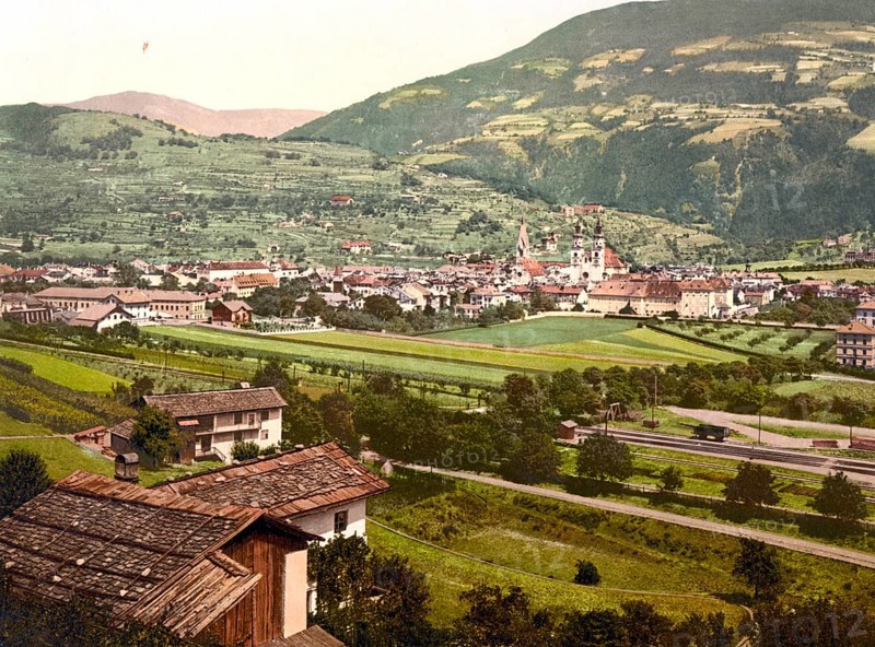 General view of Brixen, Brixanone, Tyrol, former Austro-Hungary, today Italy, c. 1890, Historic, digitally restored reproduction from a 19th century original General view of Brixen, Bressanone, Tyrol, former Austro-Hungary, today Italy, 1890, Historic, digitally restored reproduction from a 19th century original