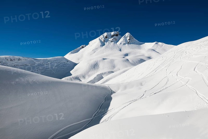 Snow-covered mountain landscape, Damüls, Bregenzerwald, Vorarlberg, Austria, Europe