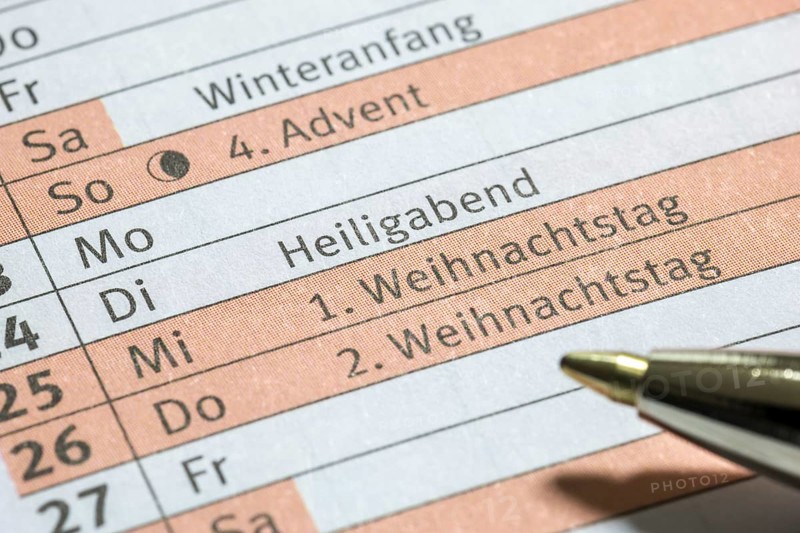 Calendar, 24 December, 4th Advent, Christmas, Christmas Eve, biros, Germany, Europe