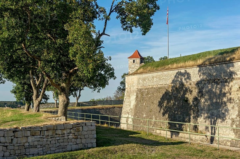 Covered path, guardhouse on fortress rampart, fortress wall with moat, bastion Kaltes Eck, Wülzburg fortress, Renaissance fortification, Weißenburg in Bavaria, Altmühltal, Middle Franconia, Franconia, Bavaria, Germany, Europe