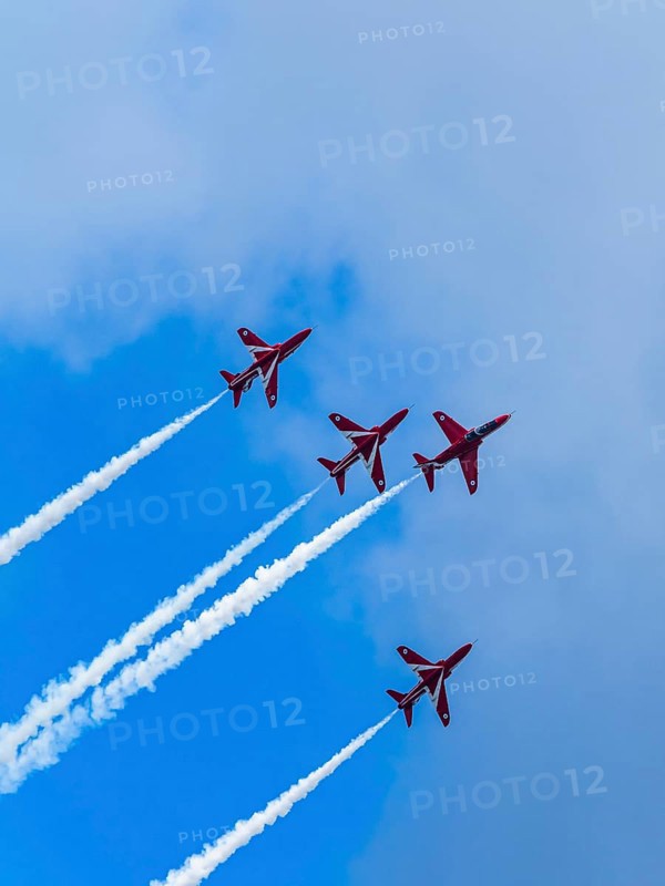 Red Arrows, Royal Air Force Aerobatic Team, Airshow 2024, Teignmouth, Devon, England, United Kingdom, Europe