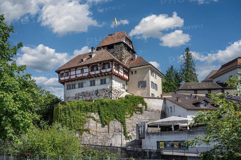 Townscape, town centre, old town of Frauenfeld, with Frauenfeld Castle, Canton of Thurgau, Switzerland, Europe
