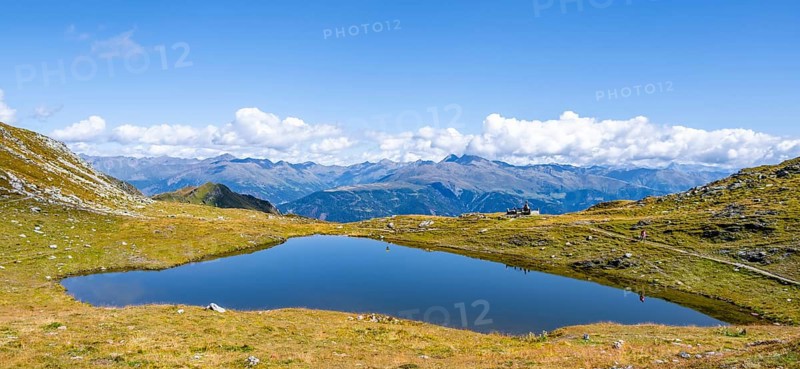 Mountain lake on the Carnic main ridge, Carnic Alps, Carinthia, Austria, Europe