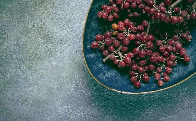 Shtoshi berry, Shepherd's pie, a hybrid of sea buckthorn and barberry, top view, no people