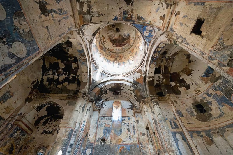 Church of St Gregory of Tigran Honents, Ceiling frescoes, Ani Archaeological site, Kars, Turkey, Asia
