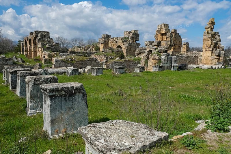 Ancient Baths of Hadrian, ancient archaeological site of Aphrodisias, Geyre, Karacasu, Aydin, Western Turkey, Turkey, Asia