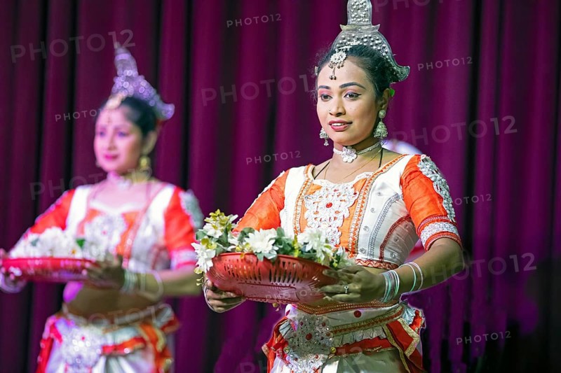 Sri Lankan dancers performing a traditional dance, Young Men's Buddhist Association, Kandy, Central Province, Sri Lanka, Asia