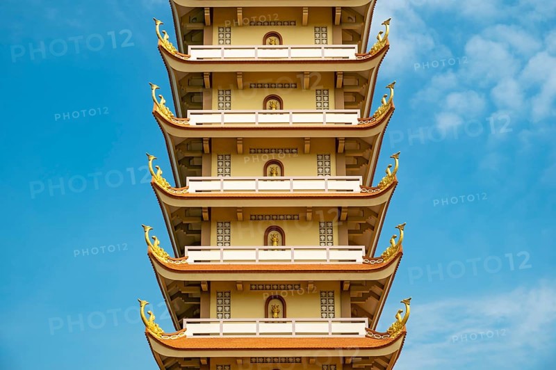 7-story Pagoda at Vinh Trang Temple, My Tho, Mekong Delta, Vietnam, Asia