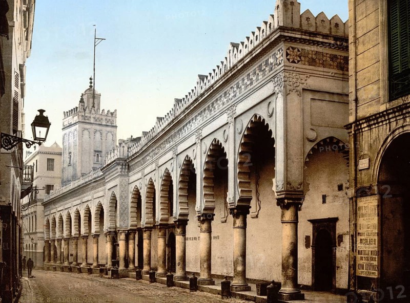 Great Mosque in Marine Street, Algiers, Algeria, ca 1890, Historical, digitally restored reproduction from a 19th century original, Record date not stated, Africa