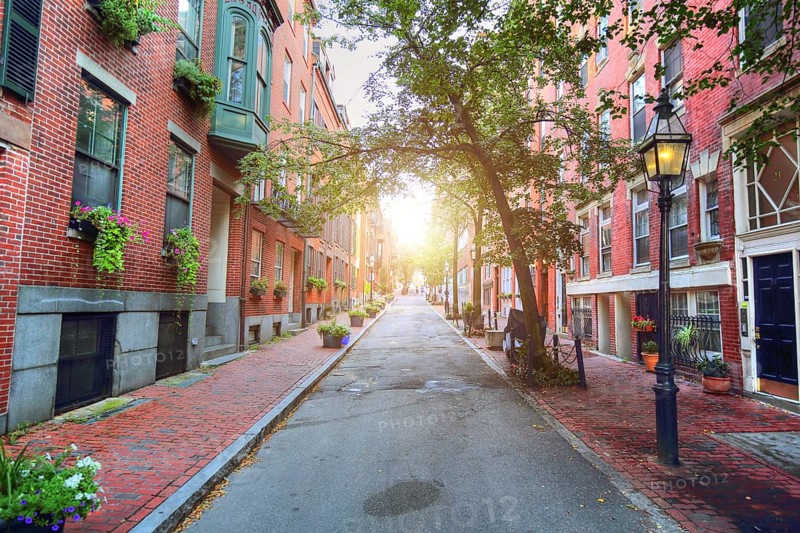 Boston typical houses in historic center