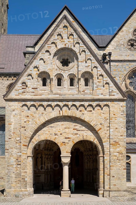 Entrance, Paradise Portal, Paderborn Cathedral, Paderborn, Westphalia, North Rhine-Westphalia, Germany, Europe