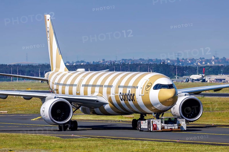 A Condor Airbus A330-900 aircraft with the registration D-ANRH at the airport in Frankfurt, Germany, Europe
