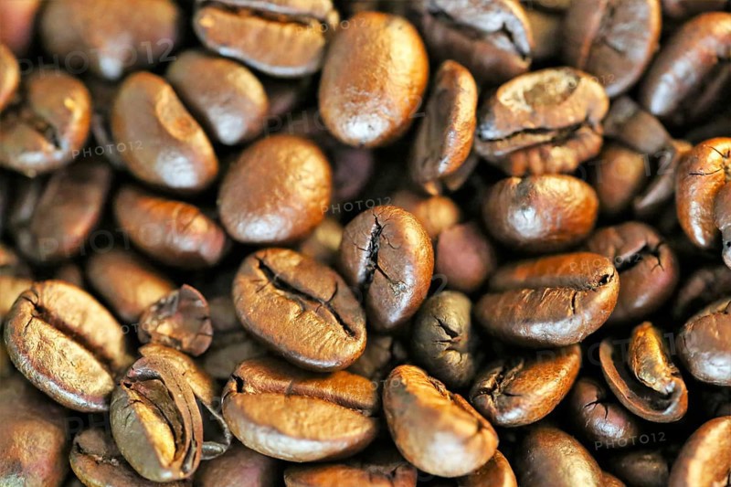 Close up view coffee beans