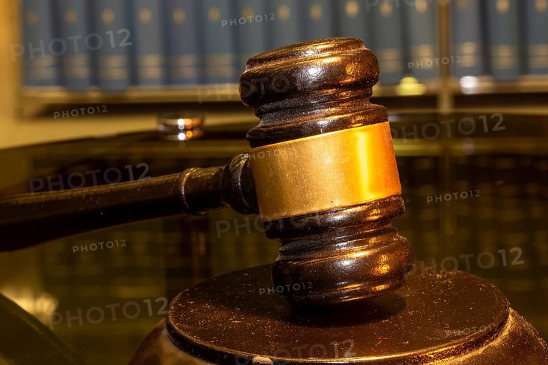 Close-up of a judge's gavel as a symbolic image for a court judgement