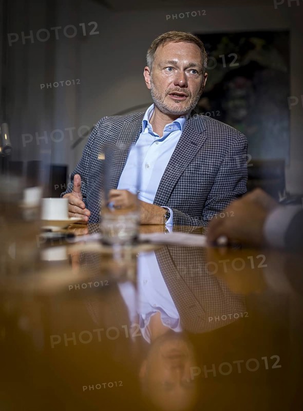 Christian Lindner (FDP), Federal Minister of Finance, recorded during an interview in his office at the Federal Ministry of Finance